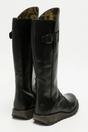 Black Womens Heel Knee High Zip Up Boots-Mol 2, Image 4 of 7
