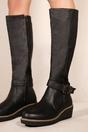 Black 'Ayleen' Wedge Heel Knee High Boots, Image 3 of 3