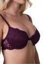 Aubergine Floral Lace Padded Underwired Bra, Image 4 of 5