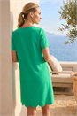Green Scallop T-Shirt Stretch Dress , Image 2 of 4
