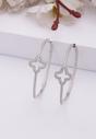 Silver Clover Hoop Earrings, Image 2 of 5
