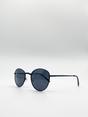 Black Classic Round Metal Frame Sunglasses, Image 2 of 2