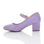 Lilac AJVANI Lilac Mid Block Heel Mary Jane Court Shoes, Image 3 of 5