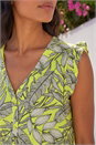 Lime Tropical Print Frill Sleeve Vest, Image 4 of 4
