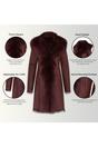 Burgundy Toscana Sheeps Leather Hood Trench Coat, Image 3 of 7