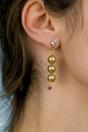 Gold Gold-Plated Pearl Zircon Drop Stud Earrings, Image 2 of 3