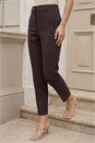 Dark Brown Short Straight Leg Trouser, Image 2 of 4