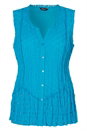 Turquoise Embroidered Crinkle Blouse, Image 4 of 4