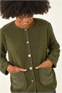 Khaki Fleece Front Pocket Jacket, Image 4 of 5