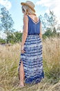 Navy  Tie Dye Gypsy Midi Skirt, Image 2 of 5