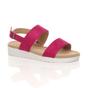 Fuchsia AJVANI Fuchsia Flatform Strappy Slingback Sandals, Image 1 of 6