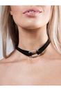Silver SVNX Silver Black Faux Suede Choker Necklace With Silver Metal Centre Charm, Image 1 of 3