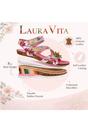 Pink Womens Leather Wedge Sandals - Balade 32, Image 3 of 7