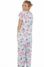 Light Blue Camille Lingerie Light Blue Lightweight Floral Print Pyjama Set, Image 5 of 5