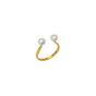 Gold Double Pearl Sterling Silver Adjustable Open Ring, Image 1 of 2