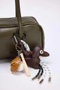 Khaki WOVCOR Khaki Charm Detail Mini Bowling Shoulder Bag, Image 3 of 4