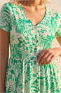 Green Petite Tropical Pocket Stretch Midi Dress, Image 4 of 4