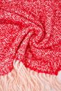Red WOVCOR Red Contrast Tassel Marled Boucle Oversized Winter Scarf, Image 2 of 2