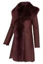 Burgundy Toscana Sheeps Leather Hood Trench Coat, Image 2 of 7