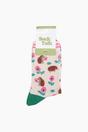 Cream Floral Hedgehog Bamboo Socks, Image 4 of 4