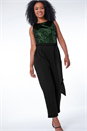 Green Petite Sequin Embellished Jumpsuit, Image 2 of 5