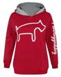 Red Two Legged Dog Puff Print Women's Hoodie, Image 1 of 1