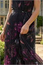 Black Floral Pleated Halter Neck Maxi Dress, Image 4 of 4