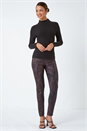 Burgundy Animal Print Stretch Jegging, Image 2 of 5
