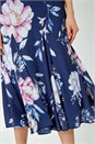 Navy  Sleeveless Floral Bias Chiffon Midi Dress, Image 5 of 5