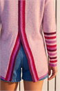 Lilac Contrast Stripe Detail Knit Jumper, Image 4 of 4