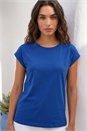 Royal Blue Plain Stretch Cotton Jersey T-Shirt, Image 1 of 4