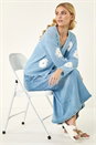 Light Blue  Daisy Detail Knit Cardigan, Image 2 of 8