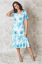 Aqua Floral Print Bias Cut Midi Dress , Image 1 of 3