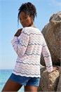 Ivory  Multi Wave Scallop Crochet Jumper, Image 3 of 4