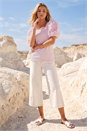 Light Pink Dusk 3D Puff Sleeve Stretch T-Shirt, Image 2 of 4