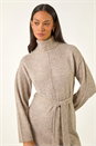 Natural  Dusk Belted Knit Midi Dress, Image 4 of 5