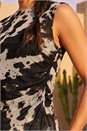 Natural  Cow Print Mesh Stretch Top, Image 4 of 4