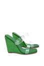 Green 'Shea' Perspex Strappy Espadrilles Wedge Heel Sandals, Image 5 of 5