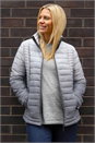 Light Grey Ombre Funnel Neck Padded Coat, Image 2 of 2