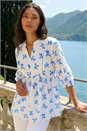 Blue Floral Print Overshirt, Image 1 of 4