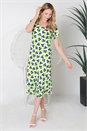 Lime Julianna Abstract Spot Tiered Midi Dress, Image 2 of 3