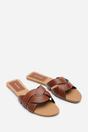 Tan Elvira Braided Slide on Sandals with contrast stitching, Image 4 of 6