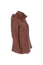 Tan 'Walbusch' Genuine Leather Quilted Hooded Jacket, Image 5 of 5