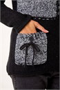 Black Textured Contrast Pocket Knit Jumper, Image 5 of 5