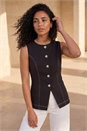 Black Contrast Stitch Waistcoat, Image 1 of 4
