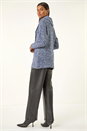 Blue Roll Neck Button Detail Jumper, Image 3 of 5