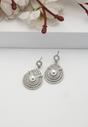 Silver Pearlescent Radiant Drop Earrings, Image 2 of 5