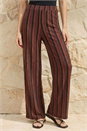 Chocolate Texture Stripe Stretch Trouser, Image 2 of 5