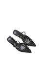 Black Embroidered Slingback Mesh Court Shoes, Image 6 of 6