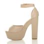 Natural AJVANI Natural High Block Heel Ankle Strap Glitter Sandals, Image 3 of 7
